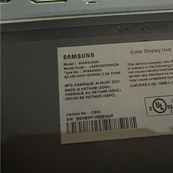 NEW Samsung 49" S95UA Super Ultrawide Dual QHD Monitor, 4ms, QLED, HDR400 - Picture 12 of 14